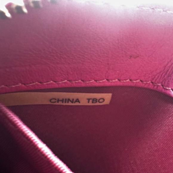 Tory Burch Zip Pink Wallet Keychain with Gold Accent - Picture 7 of 16